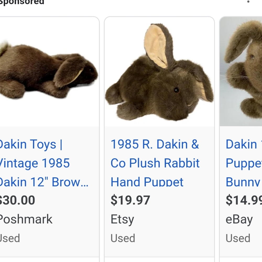 *bogo* 1985 Dakin Rabbit Hand Puppet - Picture 7 of 7
